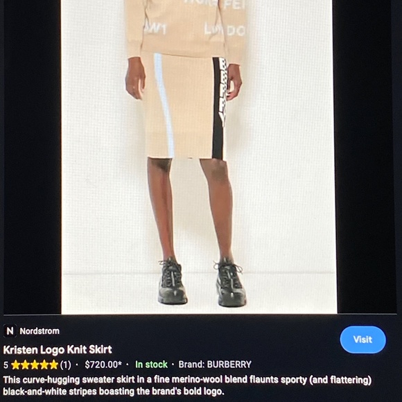 Burberry Kristen Logo Merino Wool Skirt XS US 2-4 - Picture 6 of 14